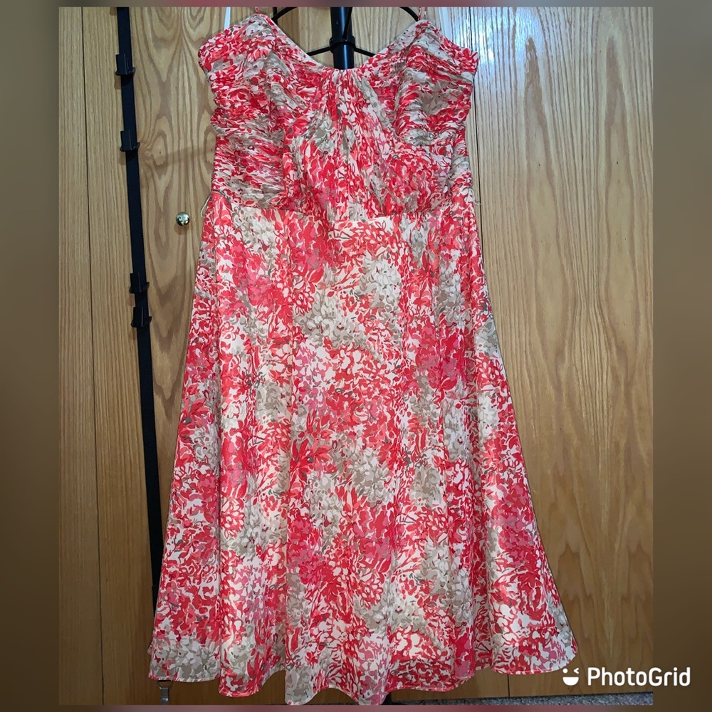 Chiffon Red Dress with Ribbon